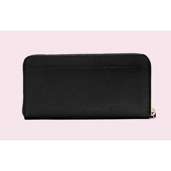 New Kate Spade Cameron Large Continental Wallet Saffiano Leather Black - Picture 2 of 7